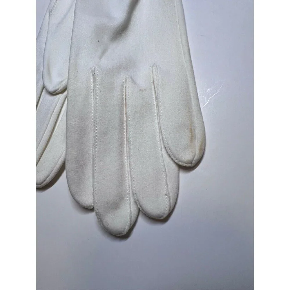White Martinis Gloves Vintage Flowers Small